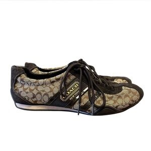 Vintage Y2K Women’s Brown Signature Coach Trainer Sneakers Sz 7.5
